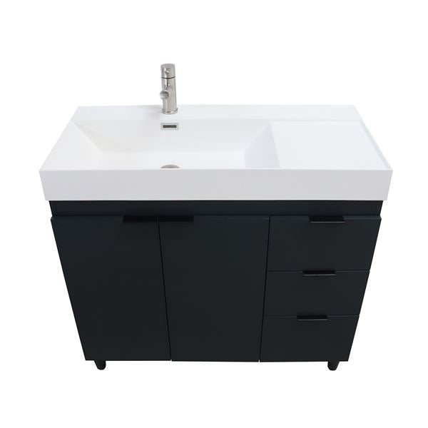 Bellaterra Evora 39 in. Single Sink Vanity in Dark Gray with Composite Granite Sink Top G3918-DG-FG