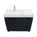 Bellaterra Evora 39 in. Single Sink Vanity in Dark Gray with Composite Granite Sink Top G3918-DG-FG