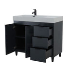 Bellaterra Evora 39 in. Single Sink Vanity in Dark Gray with Composite Granite Sink Top G3918-DG-FG