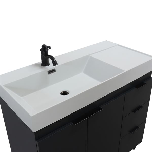Bellaterra Evora 39 in. Single Sink Vanity in Dark Gray with Composite Granite Sink Top G3918-DG-FG