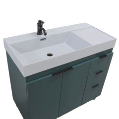Bellaterra Evora 39 in. Single Sink Vanity in Hunter Green with Composite Granite Top G3918-HG-FG