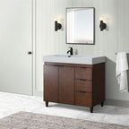 Bellaterra Evora 39 in. Single Sink Vanity in Walnut with Composite Granite Top G3918-WA-FG