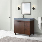 Bellaterra Evora 39 in. Single Sink Vanity in Walnut with Composite Granite Top G3918-WA-FG