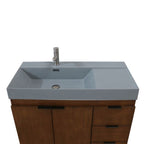 Bellaterra Evora 39 in. Single Sink Vanity in Walnut with Composite Granite Top G3918-WA-FG