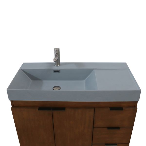 Bellaterra Evora 39 in. Single Sink Vanity in Walnut with Composite Granite Top G3918-WA-FG