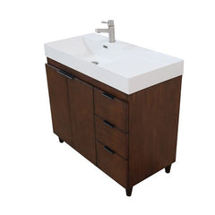 Bellaterra Evora 39 in. Single Sink Vanity in Walnut with Composite Granite Top G3918-WA-FG