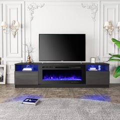 EROMMY 80 inch TV Stand with 40 inch Electric Fireplace SP-EY-US-WQHM-021BK