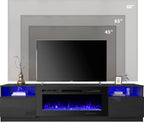 EROMMY 80 inch TV Stand with 40 inch Electric Fireplace SP-EY-US-WQHM-021BK