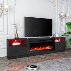 EROMMY 80 inch TV Stand with 40 inch Electric Fireplace SP-EY-US-WQHM-021BK