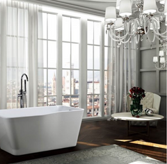 Bellaterra Florence 59 in. Freestanding Bathtub in Glossy White BA6818