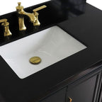 Bellaterra Forli 37 in. Single Vanity in Dark Gray Finish with Black Galaxy Counter- Left Door/Left Sink 400800-37L-DG-BGOL
