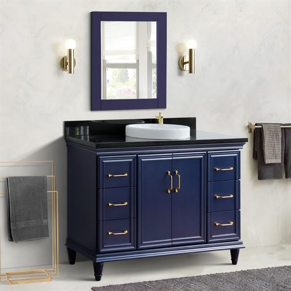 Bellaterra Forli 49 in. Single Sink Vanity in Blue Finish with Countertop and Sink 400800-49S-BU-WMO
