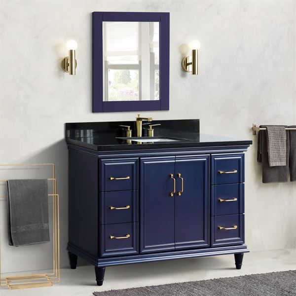 Bellaterra Forli 49 in. Single Sink Vanity in Blue Finish with Countertop and Sink 400800-49S-BU-WMO