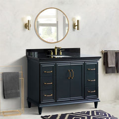 Bellaterra Forli 49 in. Single Sink Vanity in Dark Gray Finish with Countertop and Sink 400800-49S-DG-WMRD