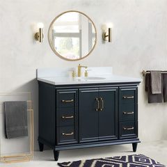 Bellaterra Forli 49 in. Single Sink Vanity in Dark Gray Finish with Countertop and Sink 400800-49S-DG-WMRD