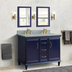 Bellaterra Forli 49 in. Double Vanity in Blue Finish with Countertop and Sinks 400800-49D-BU-BGO