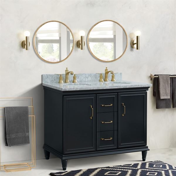 Bellaterra Forli 49 in. Double Vanity in Dark Gray Finish with Countertop and Sinks 400800-49D-DG-BGO
