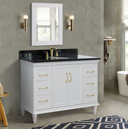 Bellaterra Forli 49 in. Single Sink Vanity in White Finish with Countertop and Sink 400800-49S-WH-WMO