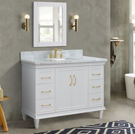 Bellaterra Forli 49 in. Single Sink Vanity in White Finish with Countertop and Sink 400800-49S-WH-WMO