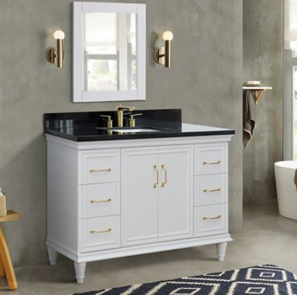 Bellaterra Forli 49 in. Single Sink Vanity in White Finish with Countertop and Sink 400800-49S-WH-WMO