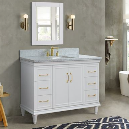 Bellaterra Forli 49 in. Single Sink Vanity in White Finish with Countertop and Sink 400800-49S-WH-WMO