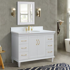Bellaterra Forli 49 in. Single Sink Vanity in White Finish with Countertop and Sink 400800-49S-WH-WMO