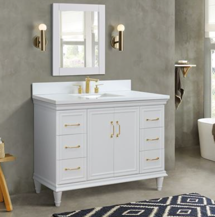 Bellaterra Forli 49 in. Single Sink Vanity in White Finish with Countertop and Sink 400800-49S-WH-WMO