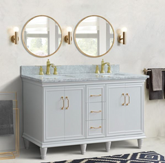 Bellaterra Forli 61 in. Double Vanity in White Finish with Countertop and Sinks 400800-61D-WH-BGO