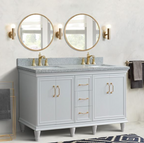 Bellaterra Forli 61 in. Double Vanity in White Finish with Countertop and Sinks 400800-61D-WH-BGO