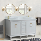 Bellaterra Forli 61 in. Double Vanity in White Finish with Countertop and Sinks 400800-61D-WH-BGO