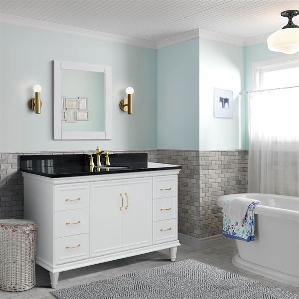 Bellaterra Forli 61 in. Single Vanity in White Finish with Countertop and Sink 400800-61S-WH-BGO