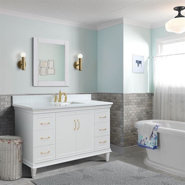Bellaterra Forli 61 in. Single Vanity in White Finish with Countertop and Sink 400800-61S-WH-BGO