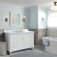 Bellaterra Forli 61 in. Single Vanity in White Finish with Countertop and Sink 400800-61S-WH-BGO