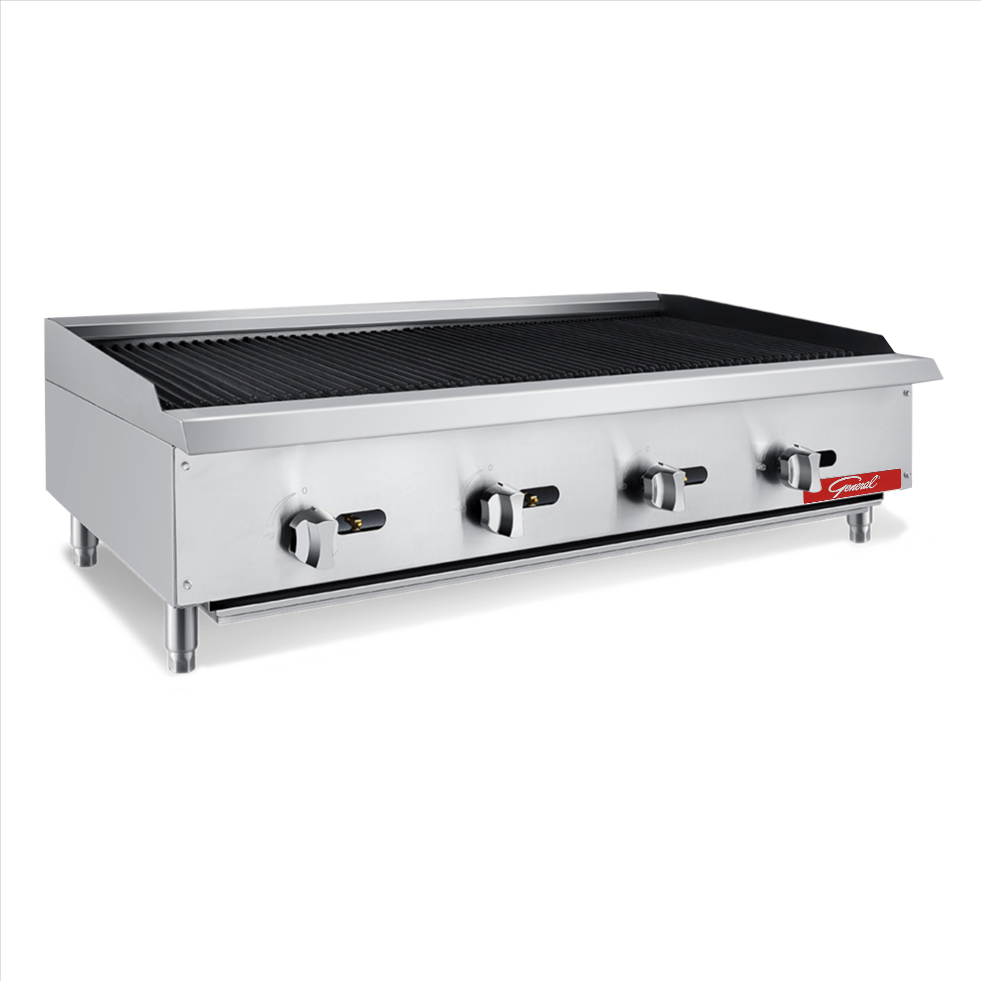 General Foodservice Lava Rock Charbroiler, 4 Burners, 140,000 BTU's, 48", in Stainless Steel GCCB-48