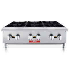General Foodservice Hot Plate, 6 Burners, 150,000 BTUs, 36", in Stainless Steel GCHP-36-6