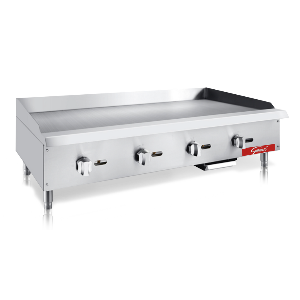 General Foodservice Countertop Gas Griddle, 4 Burners, 120,000 BTU's, 48", in Stainless Steel GCMG-48
