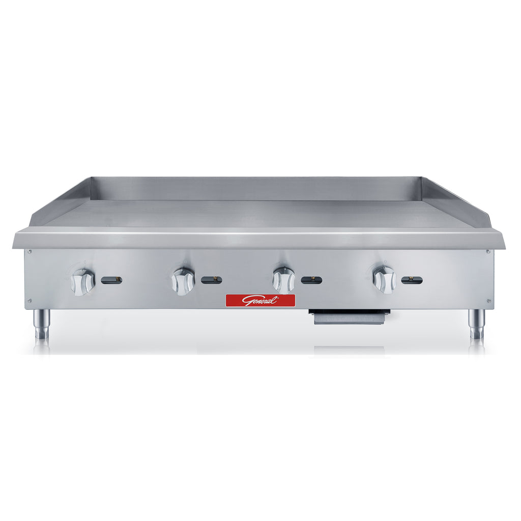 General Foodservice Countertop Gas Griddle, 4 Burners, 120,000 BTU's, 48", in Stainless Steel GCMG-48