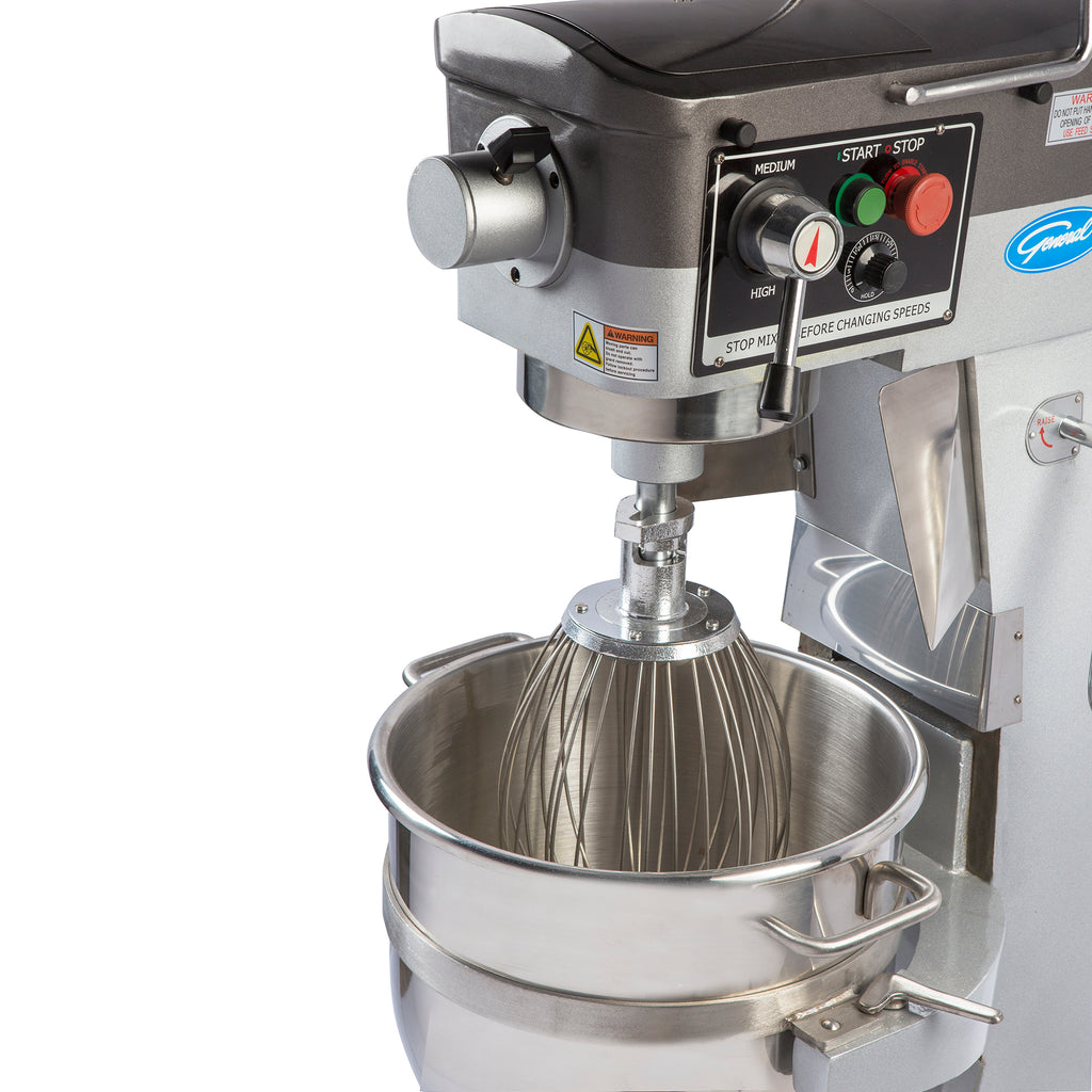 General Foodservice Planetary Stand Mixer, 30 Quart Commercial Bench Mixer, Three (3) Speed, in Stainless Steel GEM130
