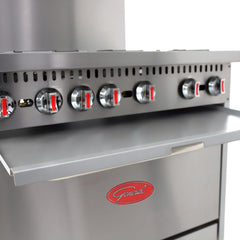 General Foodservice Gas Range with Oven, 6 Burners, 180,000 BTU, 36", in Stainless Steel GR6-36