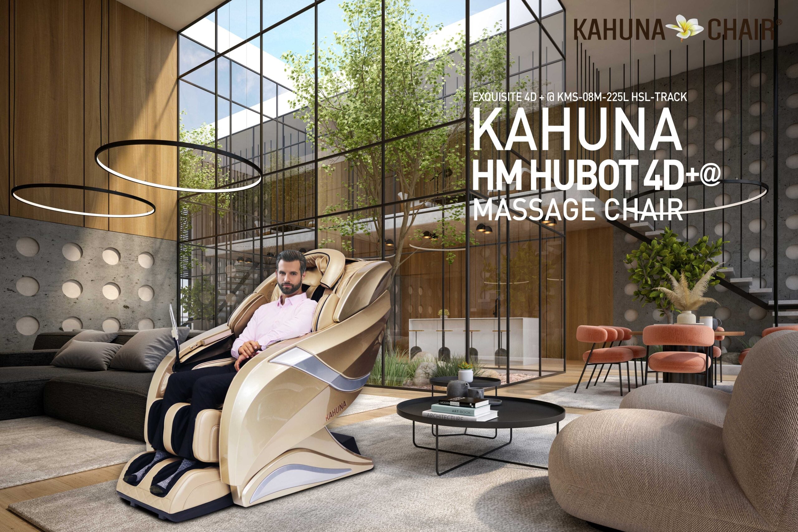 Kahuna Massage Chair 4D+@ HSL-Track Voice Recognition Zero-Gravity Full-Body Massage Chair, Tablet Remote Hubot4D  KMCHM078HUBOTBLACK