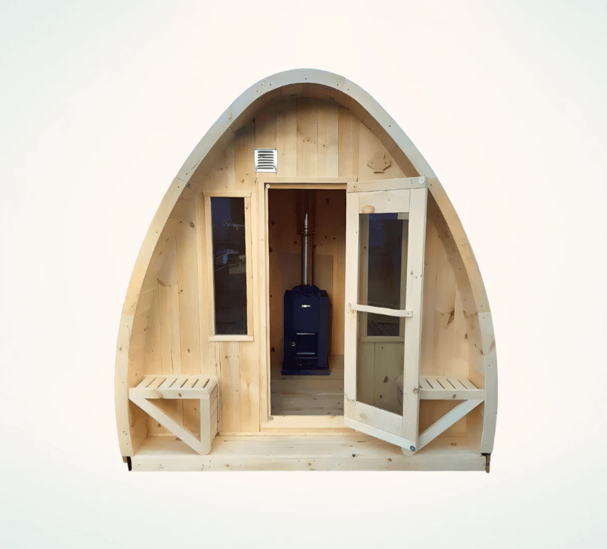 True North Large Pod Outdoor Sauna 10 ft. Red Cedar Wood LP30060R