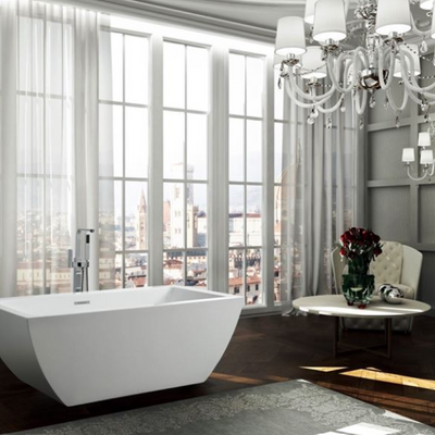 Bellaterra Livorno 59 in. Freestanding Bathtub in Glossy White BA6825
