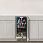 Maxx Ice Compact Outdoor Refrigerator, 15"W, 3 cu. ft. Capacity, in Stainless Steel MCR3U-O