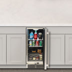Maxx Ice Compact Outdoor Refrigerator, 15"W, 3 cu. ft. Capacity, in Stainless Steel MCR3U-O