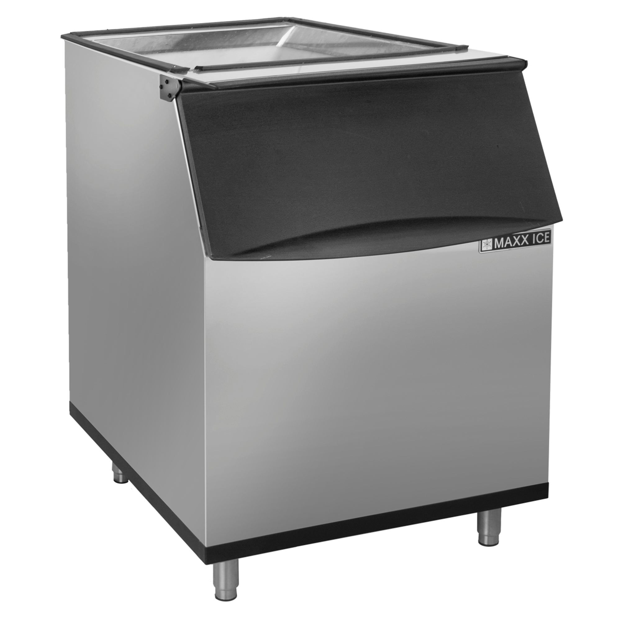 Maxx Ice Storage Bin, 22"W, 470 lbs Storage Capacity, in Stainless Steel with Black Trim MIB470N