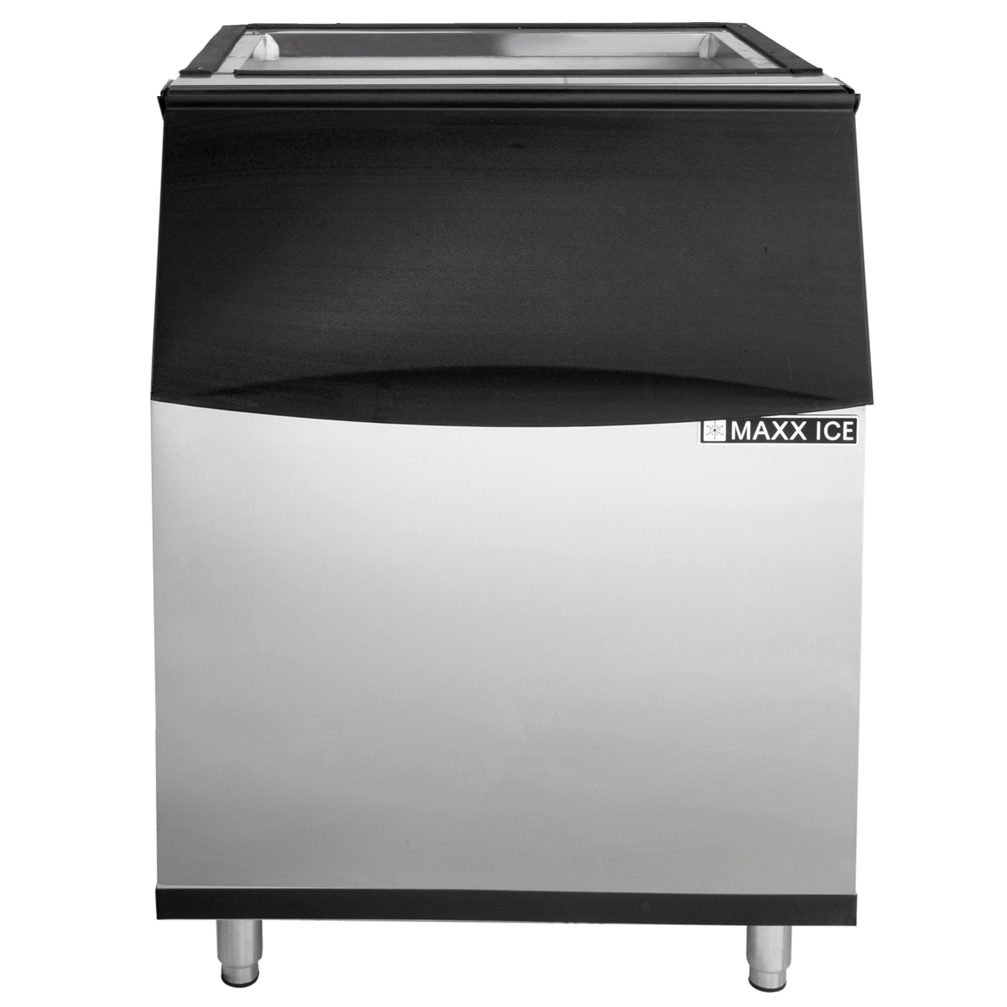 Maxx Ice Storage Bin, 22"W, 470 lbs Storage Capacity, in Stainless Steel with Black Trim MIB470N