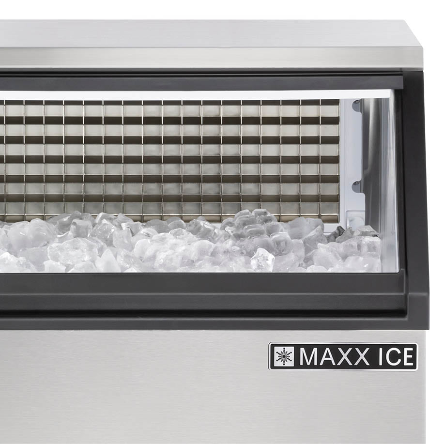 Maxx Ice Self-Contained Ice Machine, 260 lbs, Full Dice Ice Cubes, with 75 lb Built-in Ice Storage Bin, in Stainless Steel with Black Trim MIM250