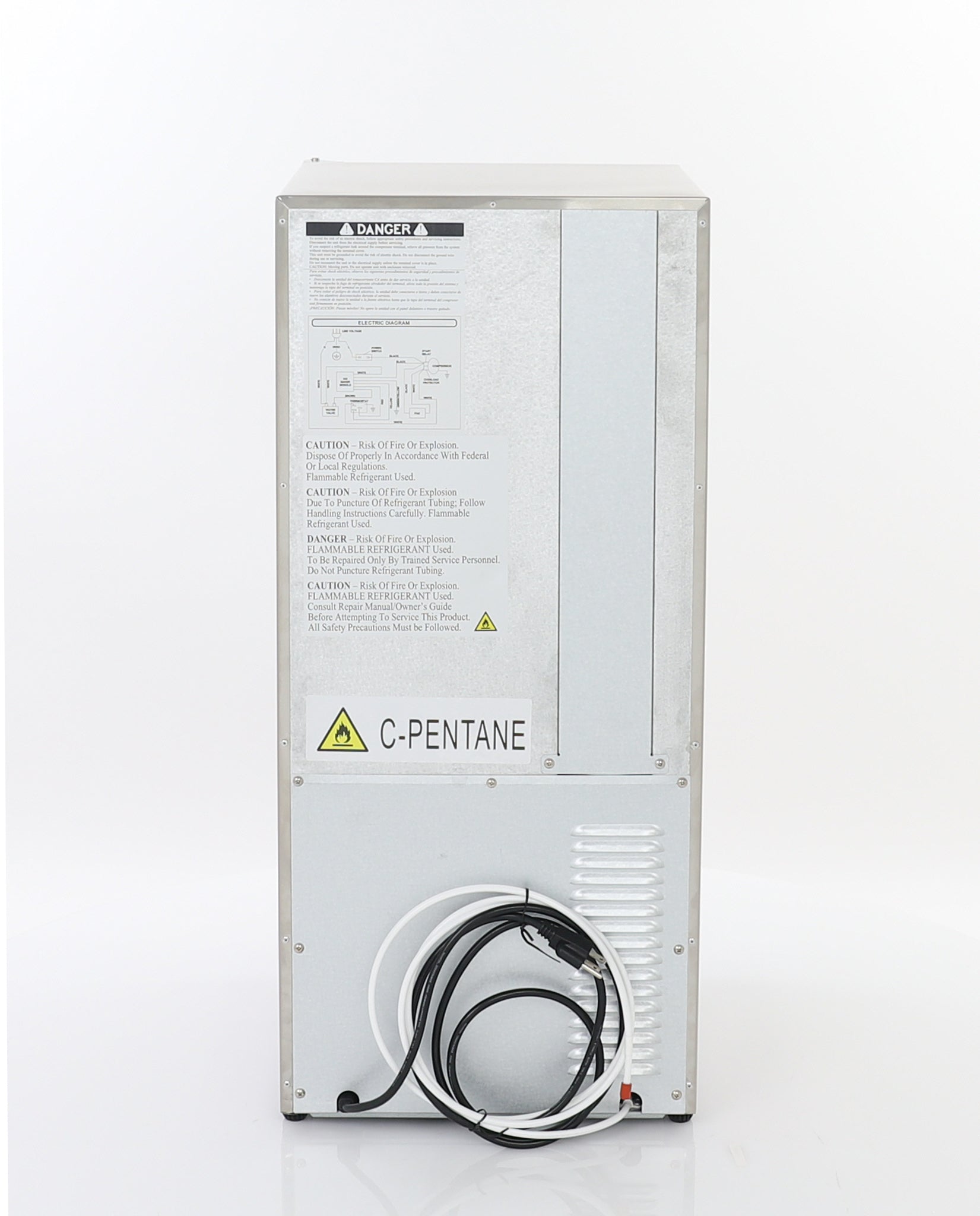 Maxx Ice Shallow Depth Outdoor Built-In Undercounter Ice Maker, 15", 25 lbs, Crescent Ice Cubes, 22 lb Ice Storage Bin, in Stainless Steel MIM25CO