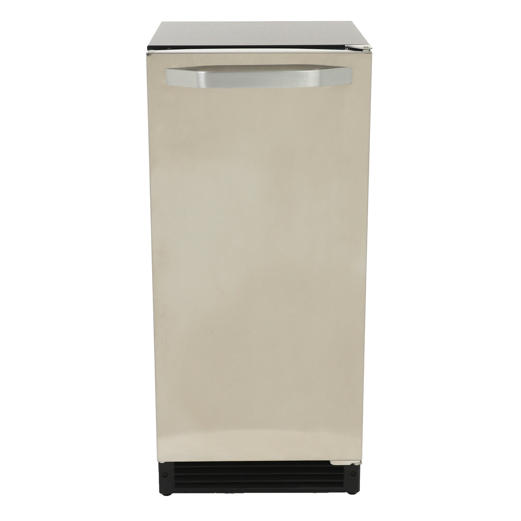 Maxx Ice Shallow Depth Indoor Built-In Undercounter Ice Maker, 15", 25 lbs, Crescent Ice Cubes, 22 lb Ice Storage Bin, in Stainless Steel MIM25C