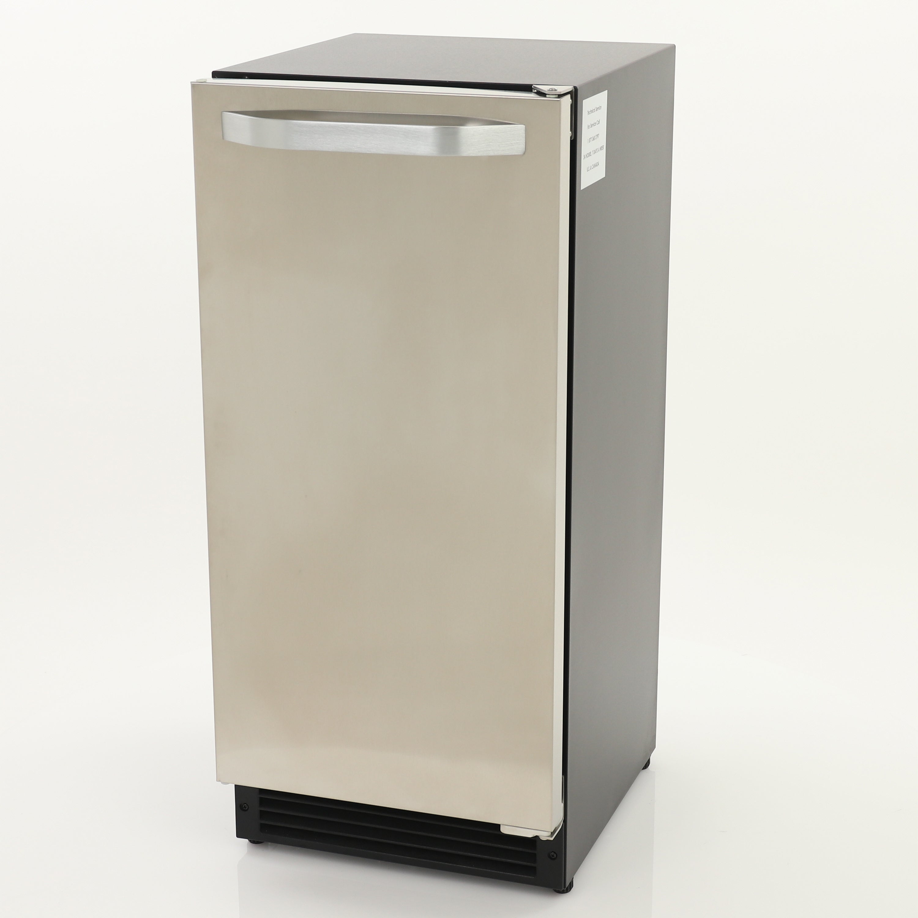 Maxx Ice Shallow Depth Indoor Built-In Undercounter Ice Maker, 15", 25 lbs, Crescent Ice Cubes, 22 lb Ice Storage Bin, in Stainless Steel MIM25C